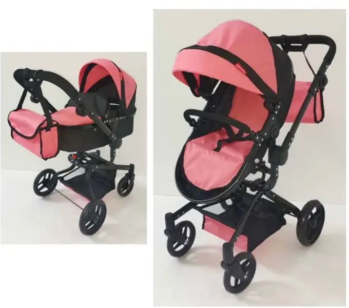 Коляска для ляльки Carrello Fortuna 9695 Peach Pink 2 в 1 із сумочкою 9695-PP фото