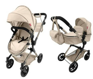 Коляска для куклы 2в1 CARRELLO Alfa 9707 (Cream): с сумкой и регулируемой ручкой 9707 фото