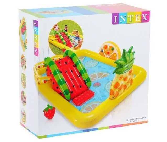 Дитячий басейн / Надувний ігровий центр - Intex 57158 кольоровий Веселий фрукт Ананас надувний басейн 57158  фото