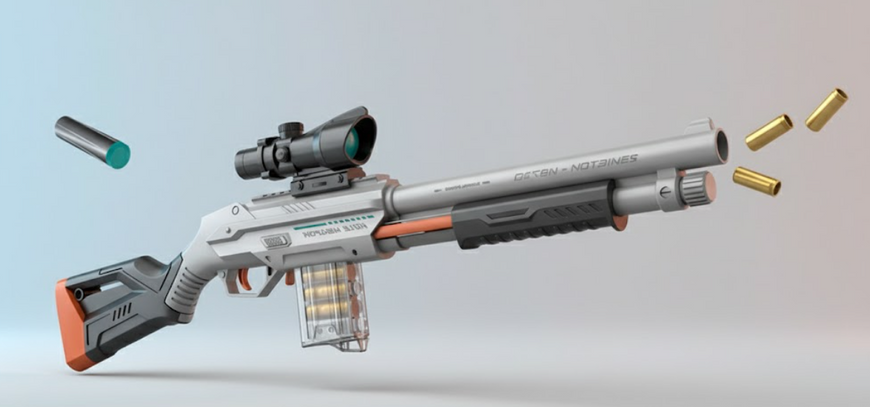 Великий Бластер Nerf дробовик Нерф Remington 74см з гільзами, стріляє м'якими кулями 181058 фото
