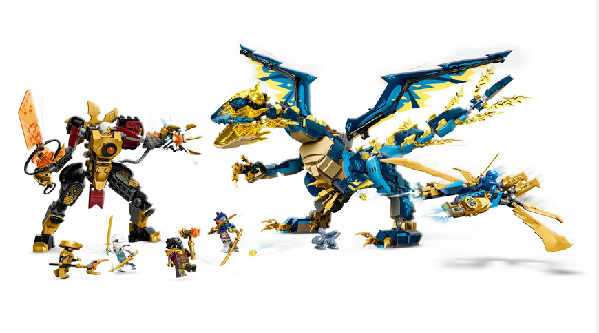 Конструктор Ninjago "Стихийный дракон против имперского робота" с 6 героями и 1038 деталями 11096 фото