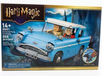 Конструктор Harry Potter Зачарований літаючий Форд Англія 99951 на 868 деталей (механічний викид багажу, блакитний колір, у коробці) 99951 фото