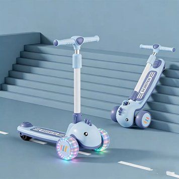 Самокат триколісний Skyper S-9485-1: Колеса PU 125х40 мм, музика, світло, складний механізм 189153 фото