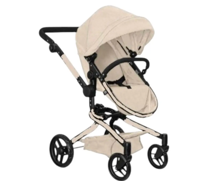 Коляска для куклы 2в1 CARRELLO Fortuna 9695 (Кремовая): трансформер с перекидной ручкой 9695-1 фото