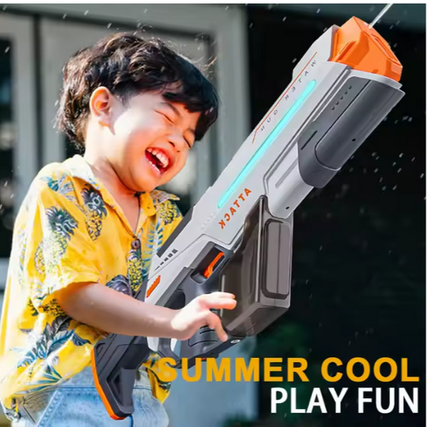 Водяний автомат 56 см на акумуляторі - потужний дитячий водяний пістолет з підсвічуванням та двома режимами 173310 фото