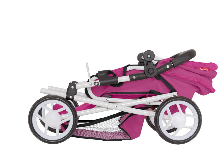 Дитяча коляска для ляльок Оригінал  2 в 1 Carrello Unica 9346 Hot Pink (Рожева) &mdash; з люлькою та сумкою 9346 фото