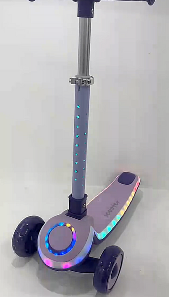 Самокат триколісний Skyper S-226-18 L (Фіолетовий): зі світловими ефектами та складаним кермом 195009 фото
