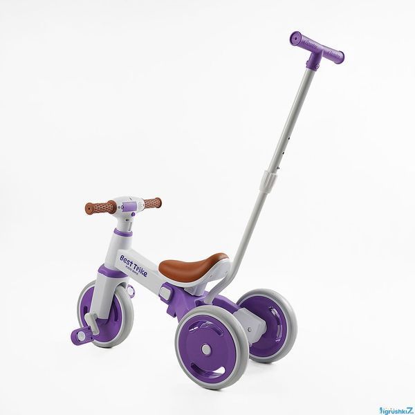 Дитячий триколісний велосипед Best Trike: Легка нейлонова рама, батьківська ручка та ліхтар 176363 фото