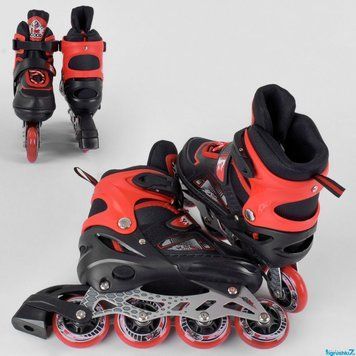 Дитячі ролики Best Roller 8211-S: Червоний драйв, алюмінієва рама та світлові колеса PU 98927 фото