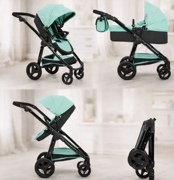 Дитяча коляска для ляльок 2 в 1 Carrello Ultra 9696 Ultra Green: Стильний трансформер з сумкою 9696 фото