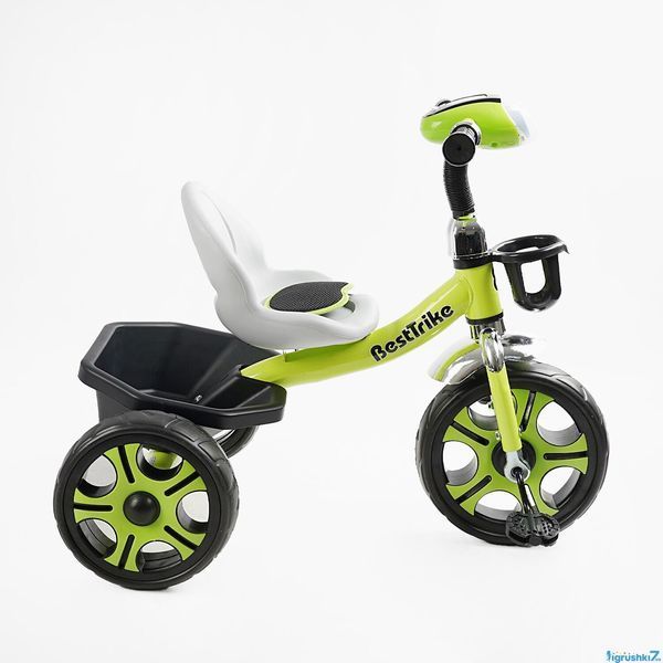 Дитячий триколісний велосипед Best Trike BS-22603: сталева рама, великі колеса, фара 168726 фото