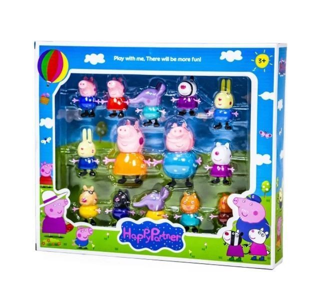 Ігровий набір героїв Свинка Пеппа  в коробці Happy Partner Toys 14 шт 169053 фото