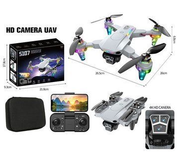 Складаний квадрокоптер S 107 DRONE з 4K HD камерою, сумкою-кейсом, FPV трансляцією на телефон та LED-підсвічуванням 189401 фото