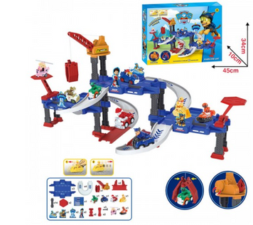 Гараж Парковка 2в1 Щенячий Патруль с треком ВСЕ ГЕРОИ на машинках paw patrol PT1390-3 фото