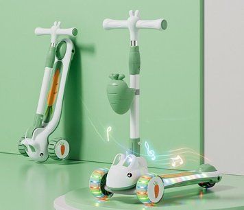 Дитячий триколісний самокат Skyper RB-0693/62: кошик, світлові колеса PU та музика 193608 фото