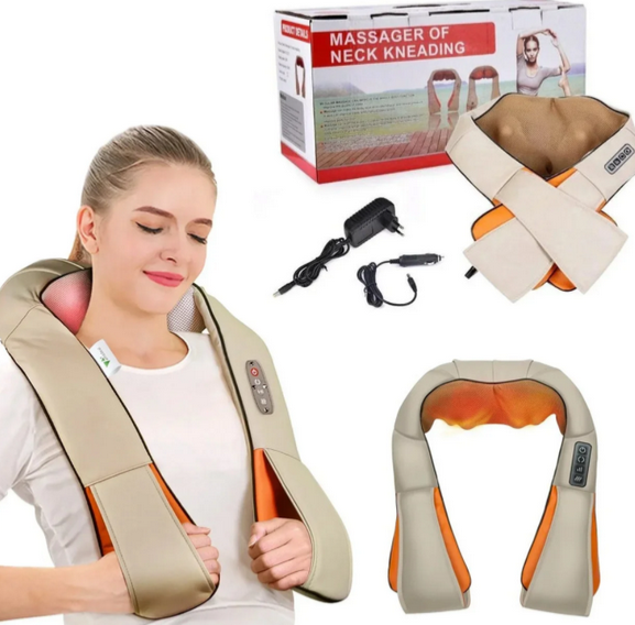 Роликовий масажер для спини та шиї Massager of Neck Kneading 6929830 фото