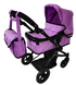 Коляска для кукол CARRELLO MAESTRO 9651B Purple 2 в 1 трансформер с опрокидывающейся ручкой + сумка 9651P фото 3