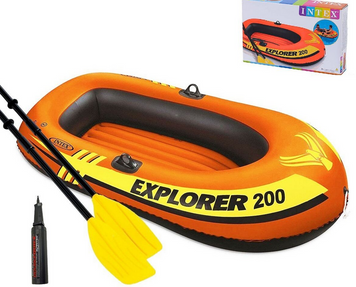 Надувний човен Intex Explorer 200 (58331) 185х94х41 см, з веслами та насосом 14786 фото