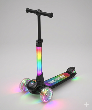 Дитячий триколісний самокат Best Scooter LS-28099: підсвічування керма та деки (7 кольорів) 193231 фото