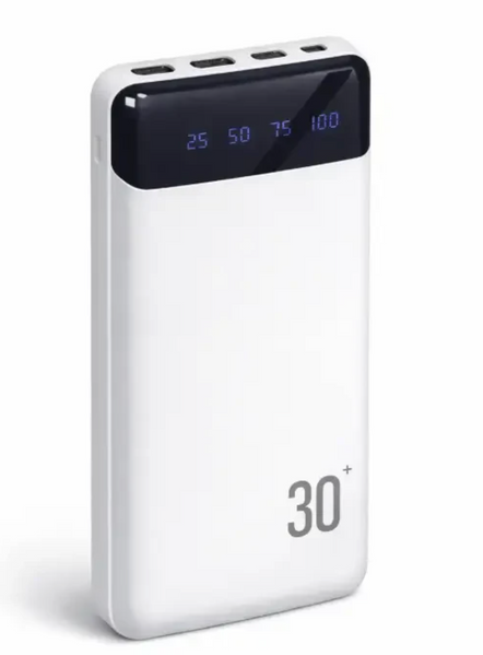 Павербанк PB-461 30000 mAh: Швидка зарядка QC 3.0, 18W, LED-дисплей та вбудовані кабелі PB461 фото