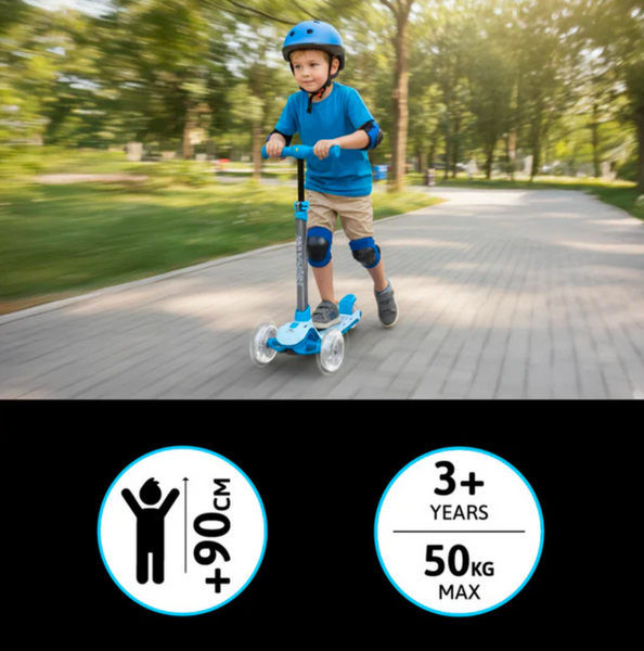 Дитячий триколісний самокат Best Scooter LS-28099: підсвічування керма та деки (7 кольорів) 193232 фото
