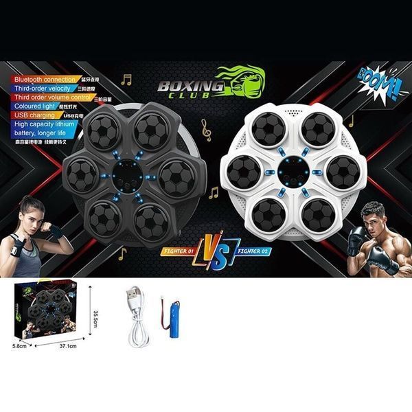 Музичний електронний тренажер для боксу настінний BOXING CLUB з Bluetooth, інтерактивна боксерська мішень зі світлом та регулюванням швидкості 191454 фото