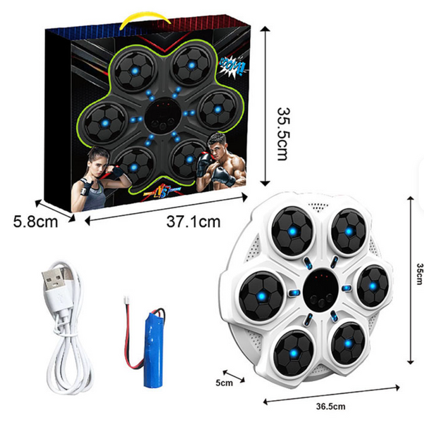 Музичний електронний тренажер для боксу настінний BOXING CLUB з Bluetooth, інтерактивна боксерська мішень зі світлом та регулюванням швидкості 191454 фото