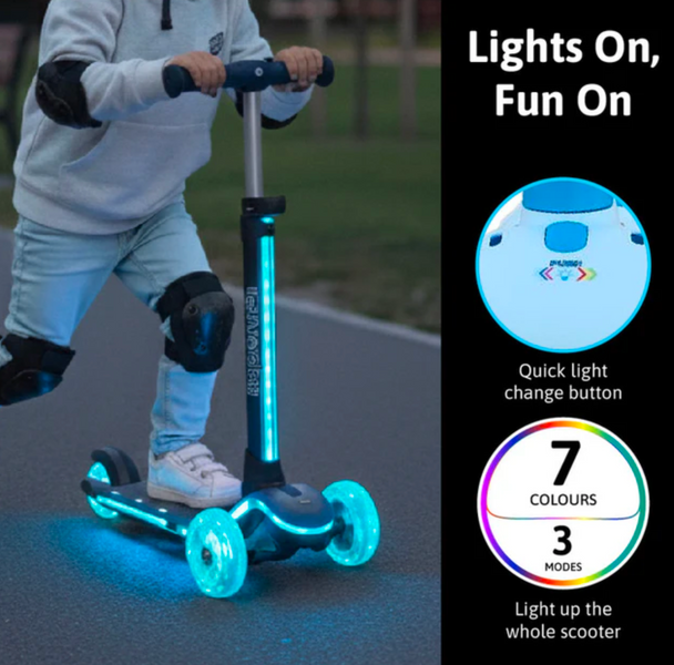 Дитячий триколісний самокат Best Scooter LS-28099: підсвічування керма та деки (7 кольорів) 193232 фото