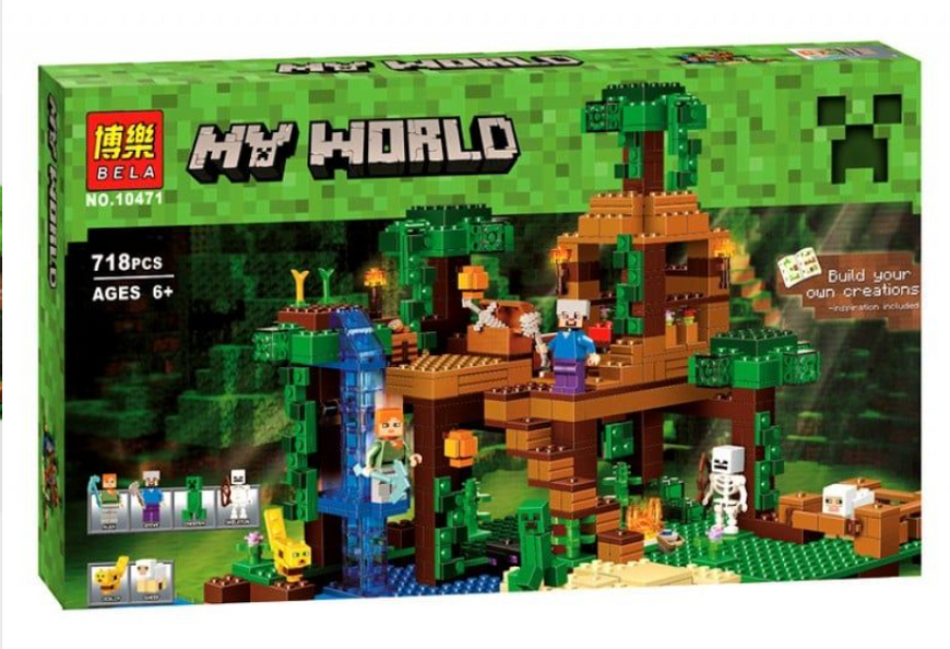 Конструктор Bela &laquo;My World&raquo; 10471 &laquo;Будиночок на дереві в джунглях&raquo; за мотивами відомої гри, 718 деталей (6 міні-фігурок) 57100-1 фото