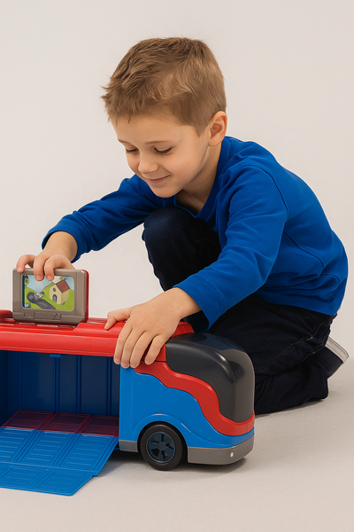 Автовоз Щенячий патруль автобус 9 героев в комплекте с треком Патрулевоз Paw Patrol 42 см 170239 фото