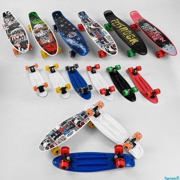 Скейт Пенні борд Best Board S 00164: Збільшена дека та світлові ефекти 67932 фото