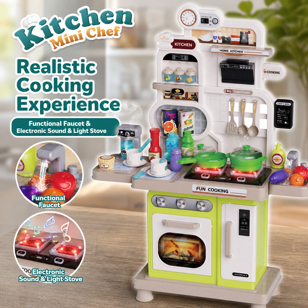 Детская игровая кухня Mini Chef 008-969 C с водой, светом и звуком 56 элементов 200693 фото