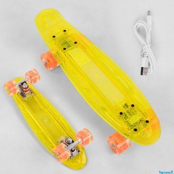 Скейт Пенні борд Best Board S-30966: Прозора дека з 5 режимами сяйва та USB-зарядкою 104526 фото