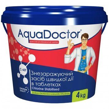 Швидкорозчинний шок-хлор AquaDoctor C-60T (4 кг) у таблетках C-60t 4kg/017451   фото