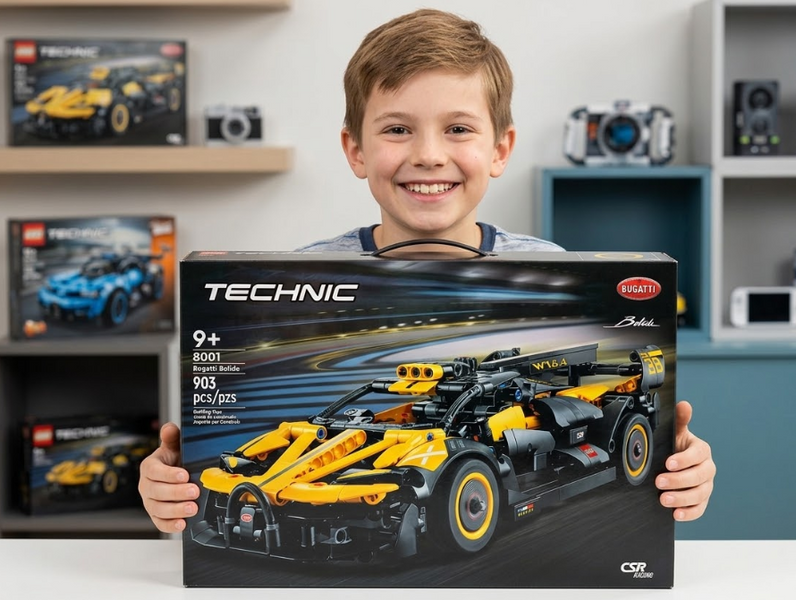 Конструктор Technic Bugatti Bolide 905 деталей: Колекційна модель гіперкара 8001 фото