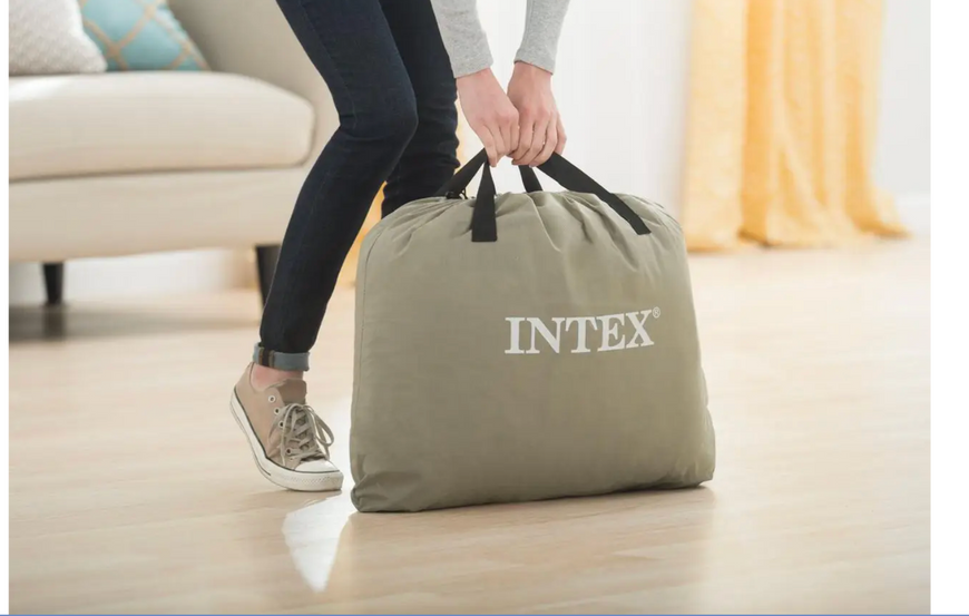 Надувне ліжко Intex 64126 Dura-Beam Plus (203х152х46 см) з вбудованим електронасосом, двоспальне 101413 фото