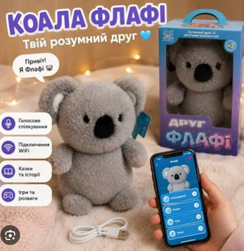 Интерактивная плюшевая игрушка с искусственным интеллектом Флаффи M-70849 (28 см), умная AI-игрушка на базе ChatGPT с Wi-Fi, приложением Tuya Smart и украинским озвучиванием 196452 фото
