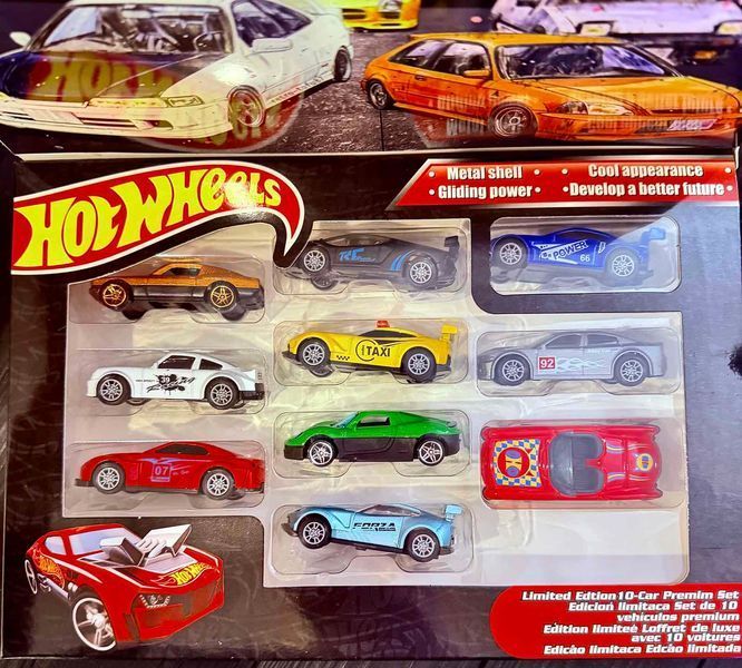 Набір дитячих інерційних машинок Hot Wheels (10 шт), металопластикові моделі в подарунковій упаковці 166118 фото