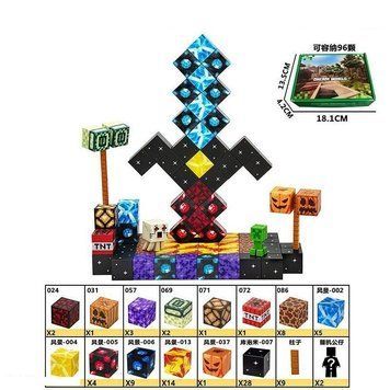 Магнітний конструктор Minecraft меч LZCK 098, 80 елементів, фігурки героїв, у коробці 183855 фото