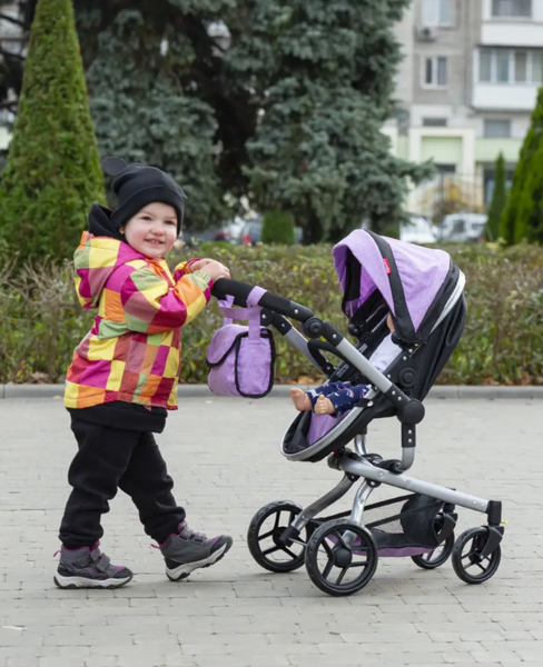 Коляска для ляльки 2в1 Carrello Fortuna 9695 PURPLE Фіолетова  9695-P фото