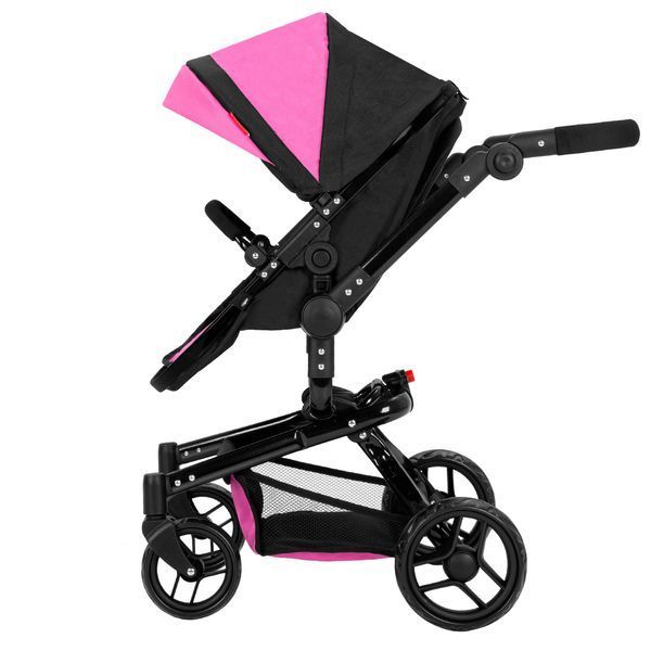 Коляска для кукол 2 в 1 CARRELLO FORTUNA 9695 Rose Red с опрокидывающейся ручкой и сумкой 9695-R фото