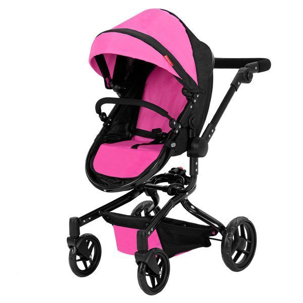 Коляска для кукол 2 в 1 CARRELLO FORTUNA 9695 Rose Red с опрокидывающейся ручкой и сумкой 9695-R фото