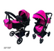 Коляска для кукол 2 в 1 CARRELLO FORTUNA 9695 Rose Red с опрокидывающейся ручкой и сумкой 9695-R фото 1