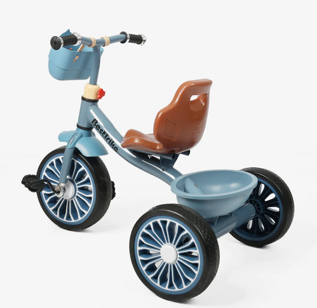 Дитячий триколісний велосипед Best Trike BS-81694: сталева рама, колеса EVA, кошик 193683 фото
